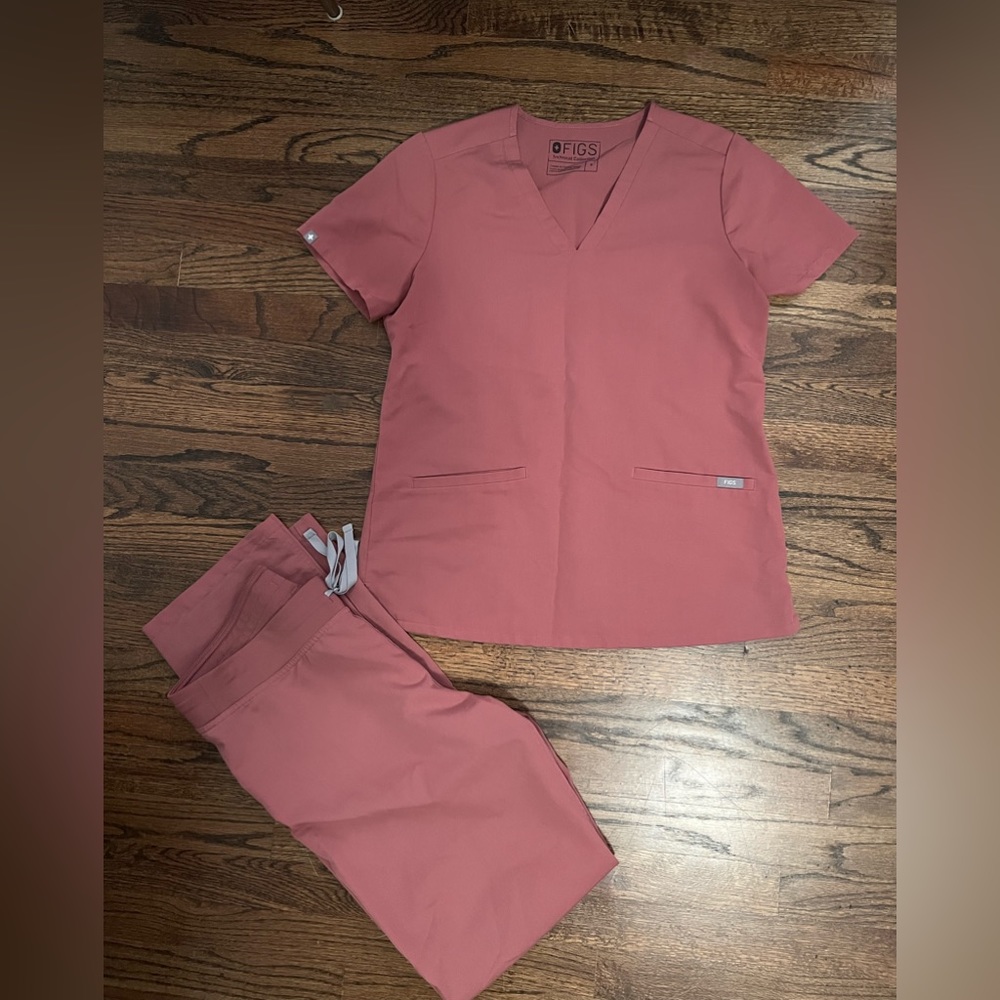 Fig Scrub Set! Mauve, small top & medium tall Livingston pants